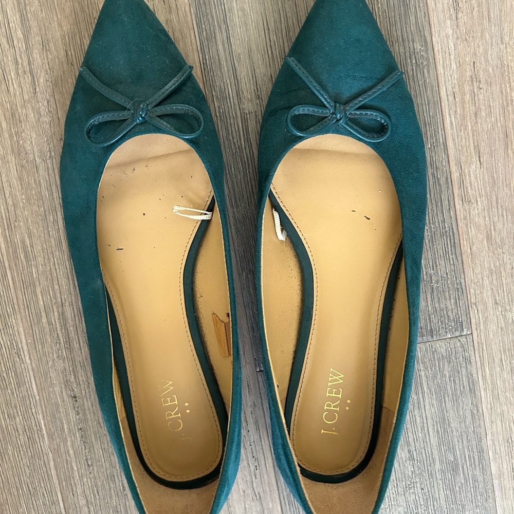 J. Crew Women's Green Suede Loafers